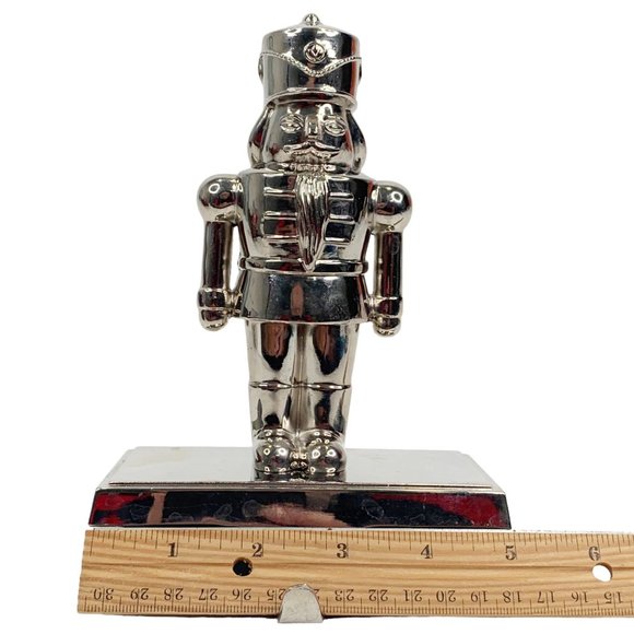 *SOLD* Nutcracker Christmas Stocking Hanger Hook Holder Fireplace Mantel Silver - Picture 4 of 9
